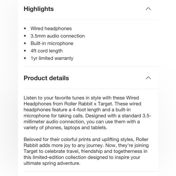 Roller Rabbit x Target wired earphones - Picture 5 of 7